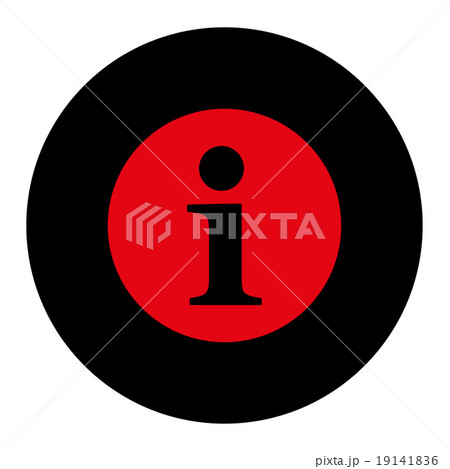 Information flat intensive red and black colors round button 19141836