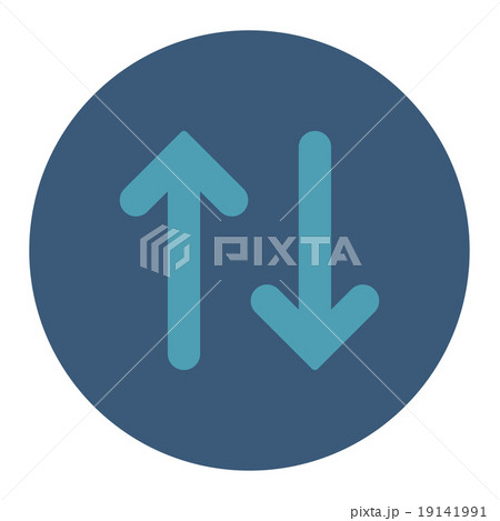 Flip flat cyan and blue colors round buttonのイラスト素材 [19141991] - PIXTA