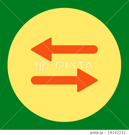 Arrows Exchange Horizontal flat orange and yellow colors round button Arrows Exchange Horizontal flat orange and yellow colors round button 19142232