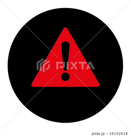 Warning flat intensive red and black colors round button Warning flat intensive red and black colors round button 19142618