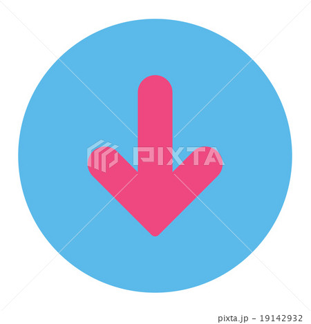 Arrow Down flat pink and blue colors round button Arrow Down flat pink and blue colors round button 19142932