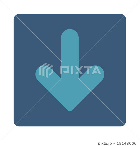 Arrow Down flat cyan and blue colors rounded...のイラスト素材 [19143006] - PIXTA