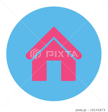 Home flat pink and blue colors round button 19143873