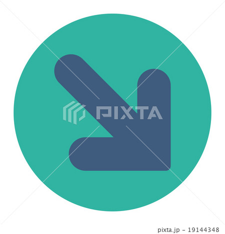 Arrow Down Right flat cobalt and cyan colors...のイラスト素材 [19144348] - PIXTA