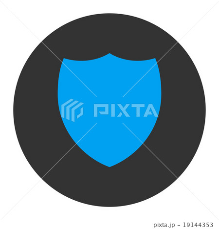 Shield flat blue and gray colors round buttonのイラスト素材 [19144353] - PIXTA