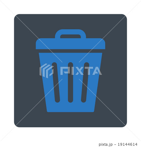Trash Can flat smooth blue colors rounded button 19144614