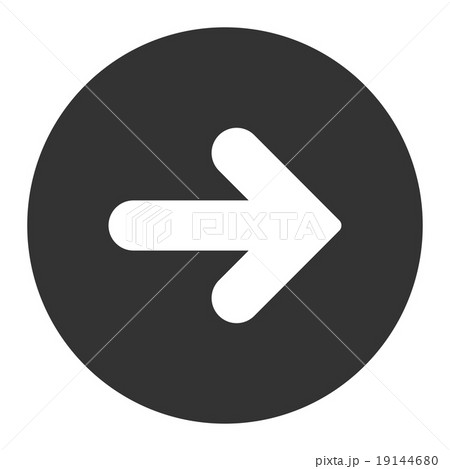Arrow Right flat white and gray colors round button 19144680
