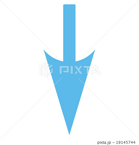 Sharp Down Arrow flat blue color iconのイラスト素材 [19145744] - PIXTA