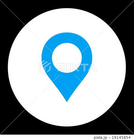 Map Marker flat blue and white colors round buttonのイラスト素材 [19145854 ...