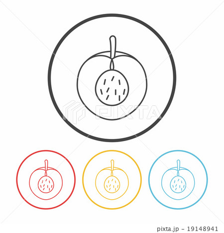 fruits peach line icon 19148941