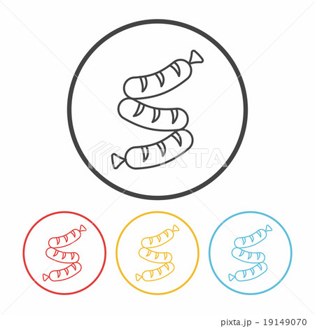 hot dog sausage line icon 19149070