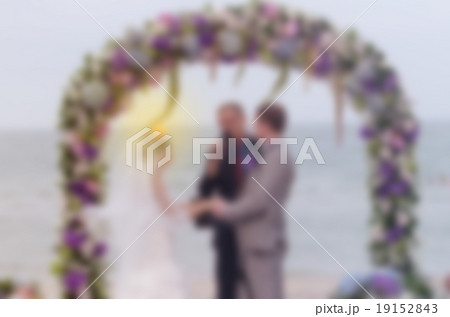 Blurry Background bride and groom in ceremony. 19152843