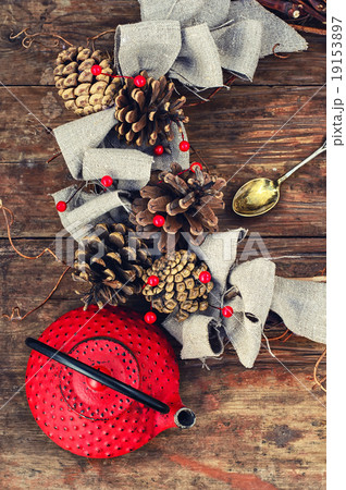Winter still life with tea 19153897