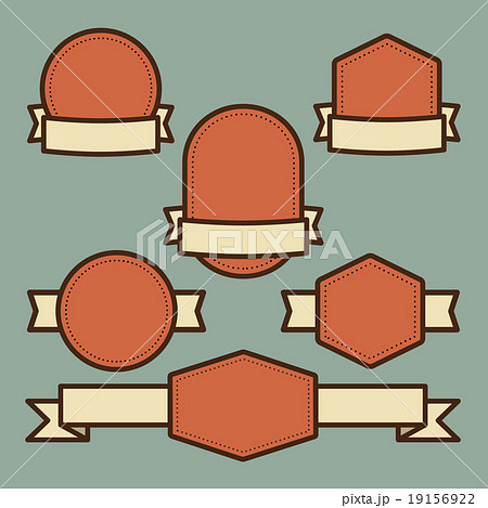 Vintage labels and ribbons retro style set 19156922