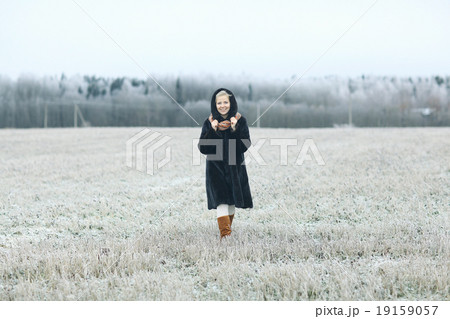 girl in a mink coat winter snow girl in a mink coat winter snow 19159057