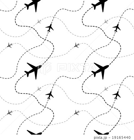 Airline routes with planes seamless pattern Airline routes with planes seamless pattern 19165440