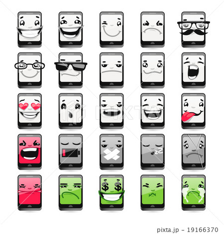 Cartoon Phones Emoticons 19166370