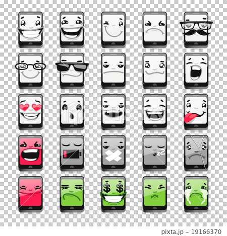 Cartoon Phones Emoticons 19166370