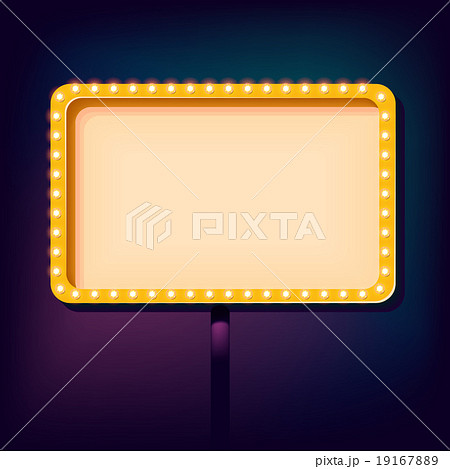 Night retro sign with lights 19167889