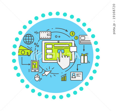 Drop Shipping Concept Icon Flat Style Drop Shipping Concept Icon Flat Style 19168720