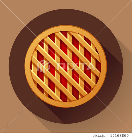 Sweet apple pie icon. Flat designed style 19168869