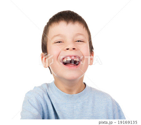 Boy portrait with a lost tooth Boy portrait with a lost tooth 19169135