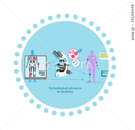 Technological Advance in Medicine Icon Flat 19169448