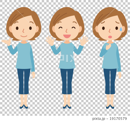 女性 表情 ポーズ セット 女性 表情 ポーズ セット 19170579