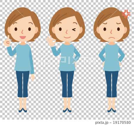 女性面部表情姿勢集 19170580