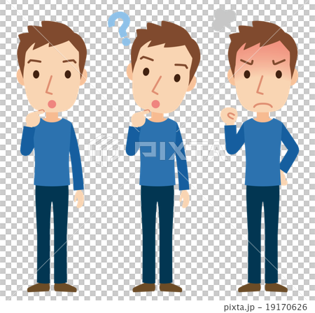 Male facial pose set - Stock Illustration [19170626] - PIXTA