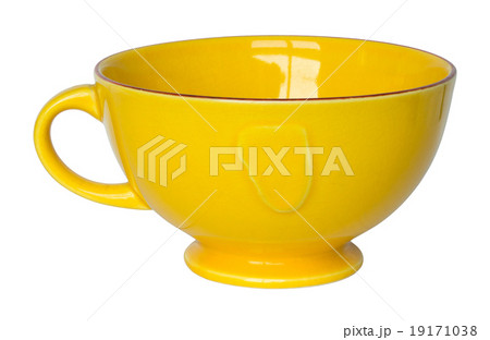 empty yellow cup isolated on white empty yellow cup isolated on white 19171038