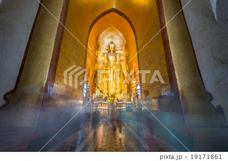 Big buddha statueinside temple in Bagan Myanmar 19171861