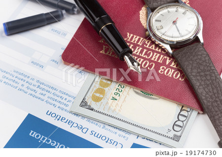 customs declaration with a passport customs declaration with a passport 19174730