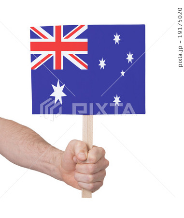 Hand holding small card - Flag of Australia 19175020