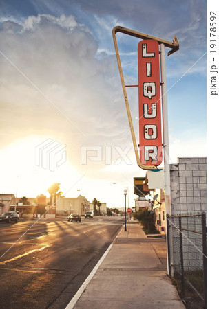 Old liquor store sign 19178592