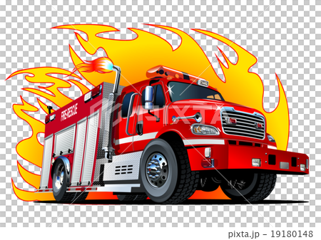 Vector Cartoon Fire Truck 19180148