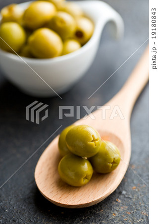 pitted green olives pitted green olives 19180843