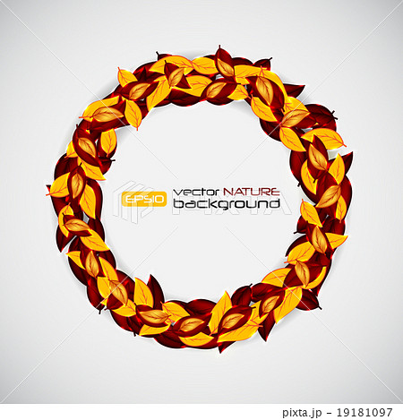 Shiny Natural Leaves Background. Vector 19181097