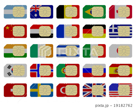 SIM cards represented as flags 19182762