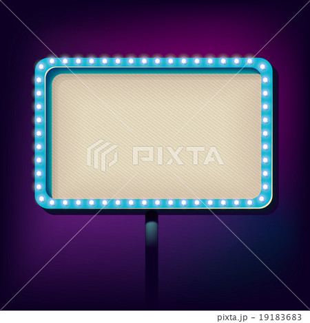 Night retro sign with lights 19183683