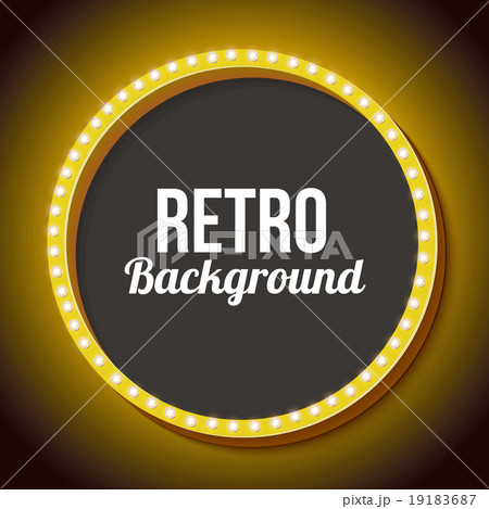 Retro frame circle with neon lights 19183687