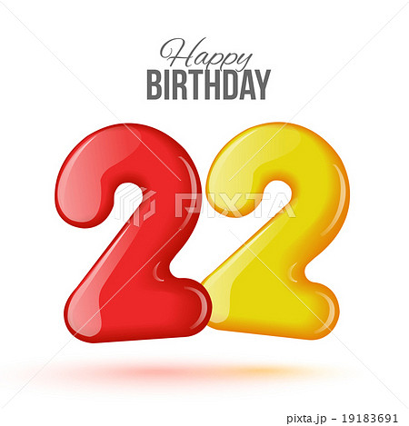 birthday. Greeting card with numbers. 19183691