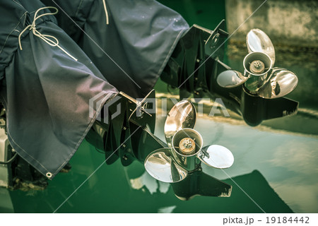 two boat engine with propeller details shot two boat engine with propeller details shot 19184442