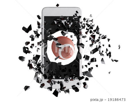football burst out of the smartphone football burst out of the smartphone 19186473
