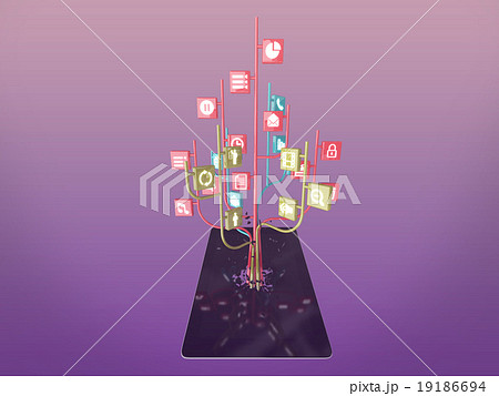 Social media icons set in tree shape Social media icons set in tree shape 19186694