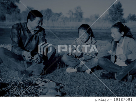 Mongolian Family Enjoy Camping River Leisure Concept Mongolian Family Enjoy Camping River Leisure Concept 19187091