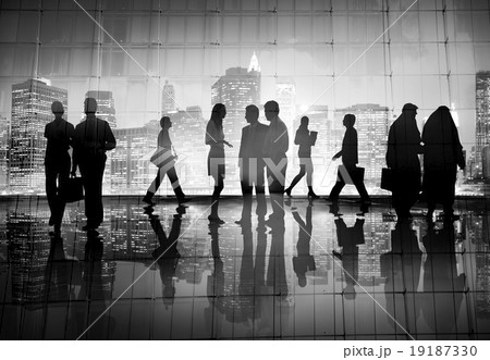 Business People Walking Commuter Rush Hour Concept 19187330