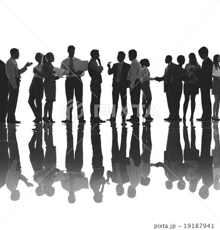 Silhouettes of Business People Working Concept Silhouettes of Business People Working Concept 19187941