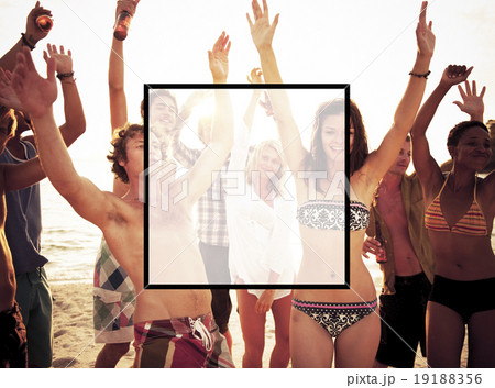 Summer Togetherness Friendship Square Copy Space Concept Summer Togetherness Friendship Square Copy Space Concept 19188356