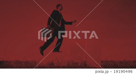 Business Man Climbing Up Steps Outdoors Concept 19190496